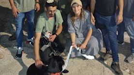 הכלבה מילי ובעליה, צילום: דוברות המשטרה
